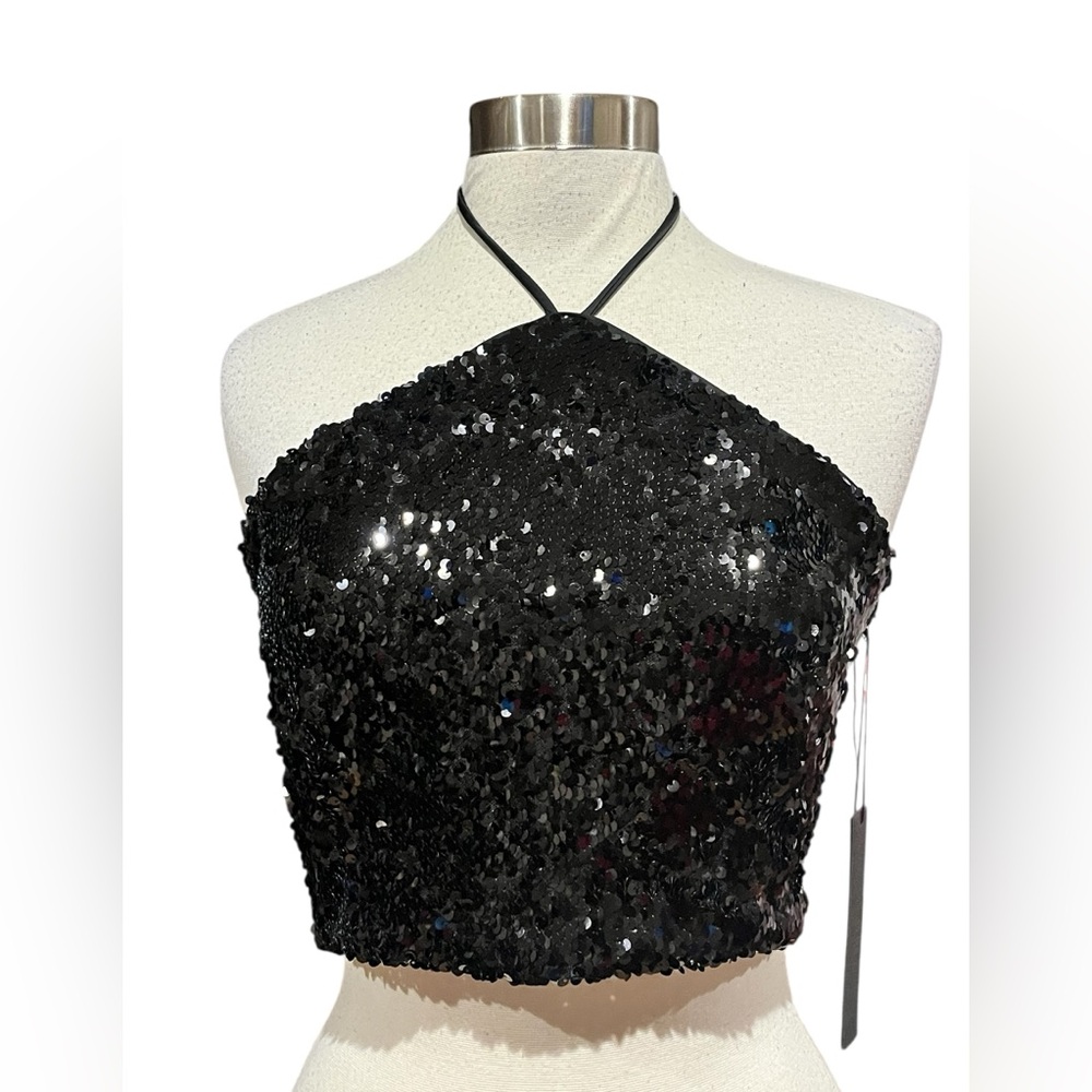 House of Harlow 1960 2 pc Sequined Halter top and matching pants - Picture 5 of 16